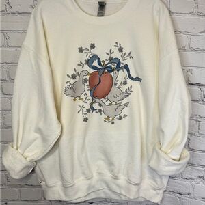 Cottagecore Country Goose Duck Sweatshirt XL 🦆 Vintage Style "Marmalade"